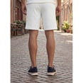 thumbnail image 3 of Casual Classic Shorts for Men Drawstring Waist Elastic Waist Shorts Summer Beach Loose Fit Athletic Shorts with Pockets Solid Color Chino Shorts,White XL, 3 of 4