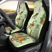 FMSHPON Set of 2 Car Seat Covers Collection of Herbs and Spice Vanilla Mint Bay Leaf Universal Auto Front Seats Protector Fits for Car,SUV Sedan,Truck