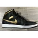 thumbnail image 3 of N I-K-E A i r-Jor-dan 1 Mid SE Men's Metallic Gold Patent Black/White Size 11 New Rare, 3 of 5