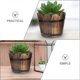 thumbnail image 3 of Small Planter Pot Barrel Planter Garden Tree Planter Small Wood Planter Garden Flower Pot for Patio, 3 of 4