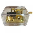 thumbnail image 2 of Exquisite Clear Acrylic Square Gold Hand Cranked Music Box Play, 2 of 10
