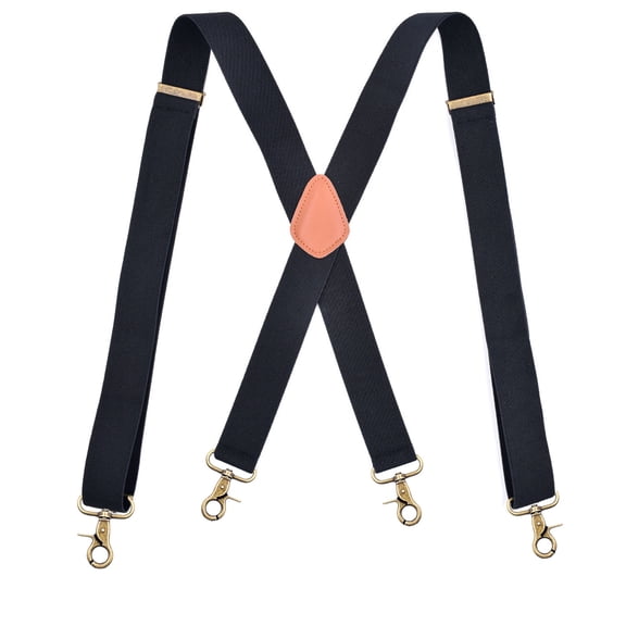 YXRIJDJ Black Suspenders for Men Heavy Duty 4 Snap Hooks for Belt Loops Adjustable Men Suspenders  For Work