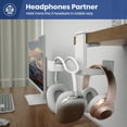 thumbnail image 2 of Soporte para auriculares EURPMASK, doble pinza giratoria de 360°, color blanco, 2 of 9