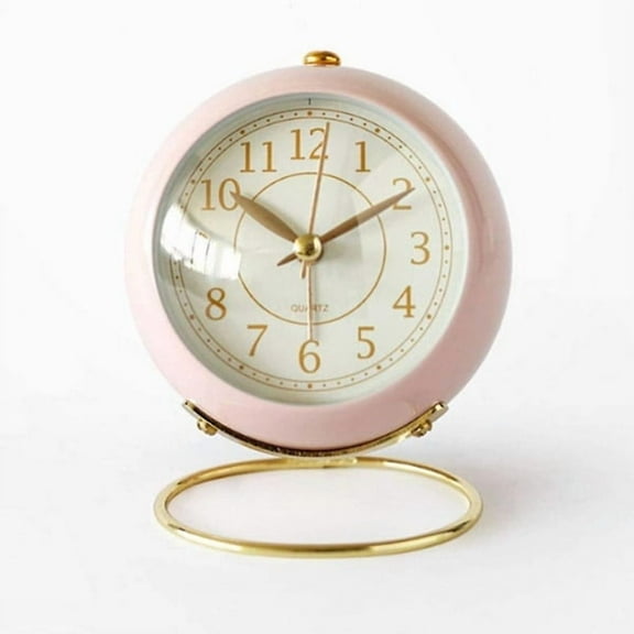 Clock, Small Silent Table Clock Classic Retro Alarm Clock White