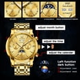 thumbnail image 5 of OLEVS Automatic Watches for Mens Self Winding Mechanical Multifunction Chronograph Luxury Business Dress Moon Phase Stainless Steel Waterproof Luminous Calendar Mens Wrist Watches Reloj Para Hombre, 5 of 13
