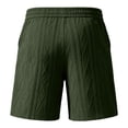 thumbnail image 4 of CIENVNSTG Men's Cable Knit Sports Shorts Summer Breathable Thin Drawstring Elastic Waist Straight Leg Running Casual Shorts with Pockets Green L, 4 of 4