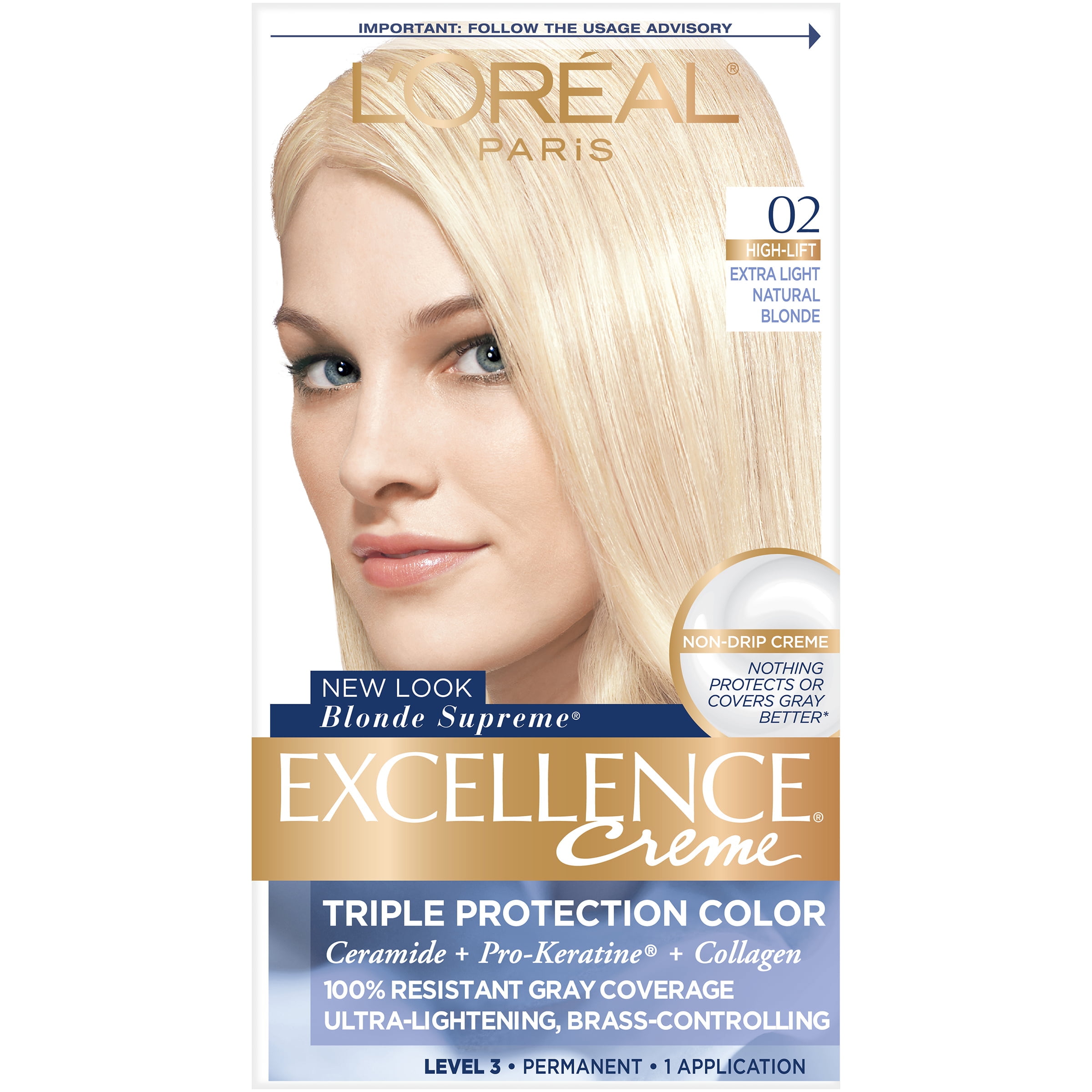 L'Oreal Paris Excellence Creme Permanent Hair Color, 02 Extra Light Natural Blonde L'Oreal Paris Excellence Creme Permanent Hair Color, 02 Extra Light Natural Blonde