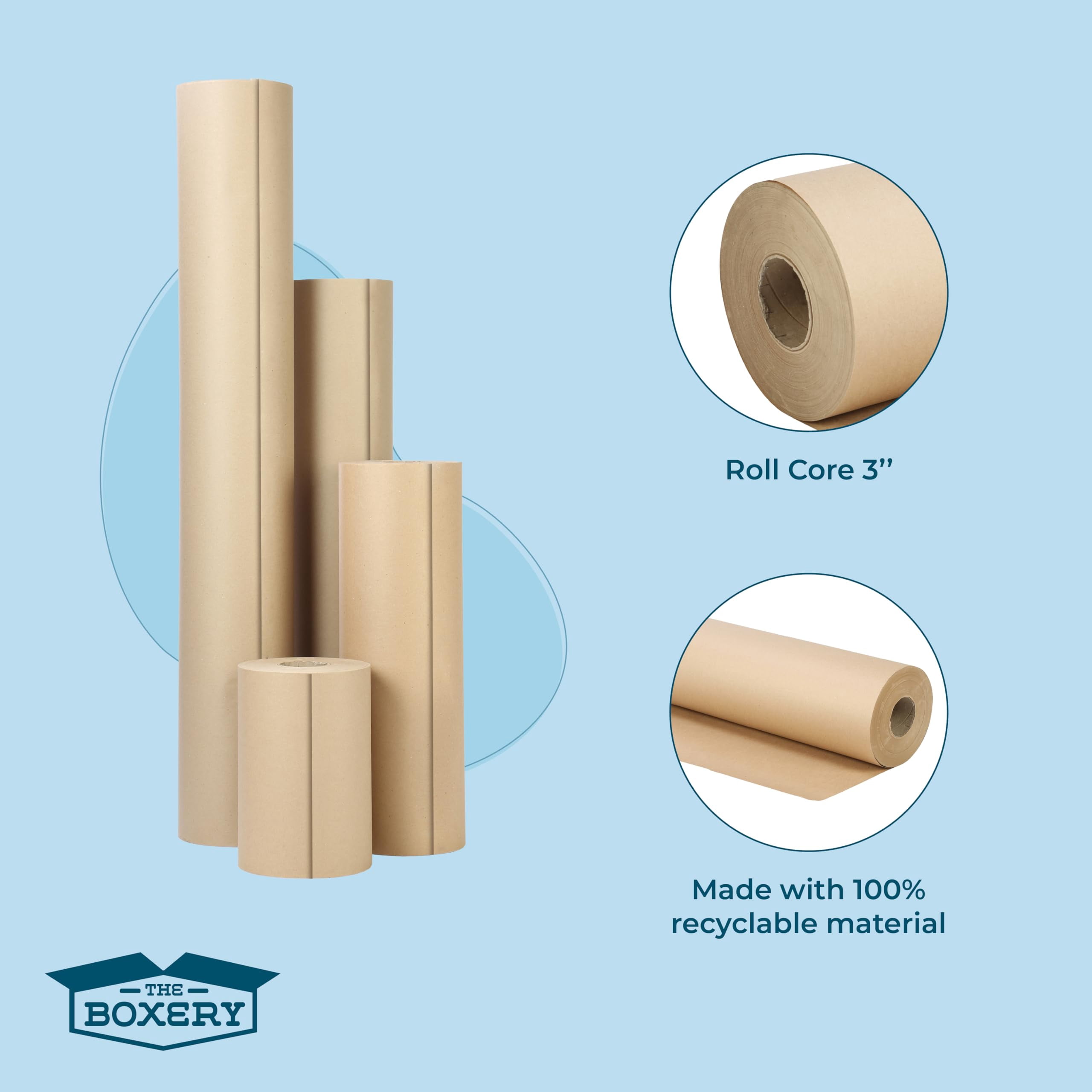 The Boxery Brown Kraft Paper Roll 18” x 900’- 40lb.