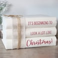 thumbnail image 2 of AuldHome Design Christmas Faux Book Stack; Decorative Holiday Book Set w/ Burlap Ribbon Wrap, 2 of 8