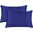 thumbnail image 1 of Funda de almohada de satén sedoso para cabello y piel, fundas de almohada de tamaño estándar, juego de 2 fundas de almohada de satén con cierre de sobre, 1 of 6