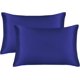 thumbnail image 1 of Funda de almohada de satén sedoso para cabello y piel, fundas de almohada de tamaño estándar, juego de 2 fundas de almohada de satén con cierre de sobre, 1 of 5