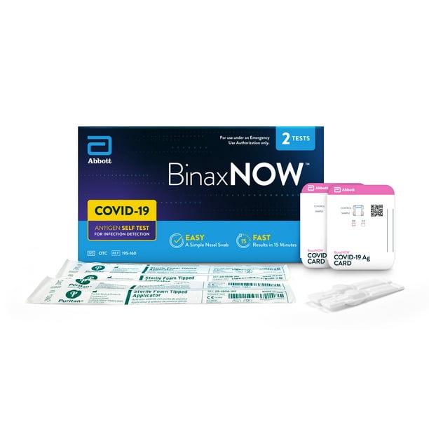 BinaxNOW COVID‐19 Antigen Self Test (2 Tests) - Walmart.com - Walmart.com 