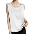 thumbnail image 2 of Helii Women's Satin Tank Top Sleeveless Camisole Loose Fit Round Neck Wide Strap Solid Color Silky Basic Cami Summer Casual Work Office Outfits Lightweight Breathable Daily Vacation 8 Colors, 2 of 4