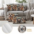 thumbnail image 6 of Funny Dog Print Outdoor Waterproof Pillow Covers, Summer Modern Animals Decorative Rectangle Throw Pillowcase Sofa Cushion Sham for Patio/Couch/Chair, 20"x12" 2 Pack, 6 of 8