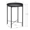 thumbnail image 2 of Buro Mesa de Centro Blanca con Bandeja Mesa Auxiliar de Metal,Negro FurnitureR Moderno, 2 of 6