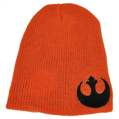 Star Wars Reversible Knit Beanie Galactic Empire Rebel Alliance Orange Blk Hat