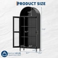thumbnail image 2 of EastVita 73 Inch Arched Metal Storage Cabinet with Glass Door2 Adjustable Shelves Black​​, 2 of 7