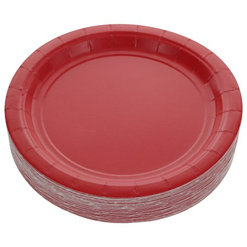 50PK Red Disposable Party Paper Dessert Plates 7"Ideal for Weddings
