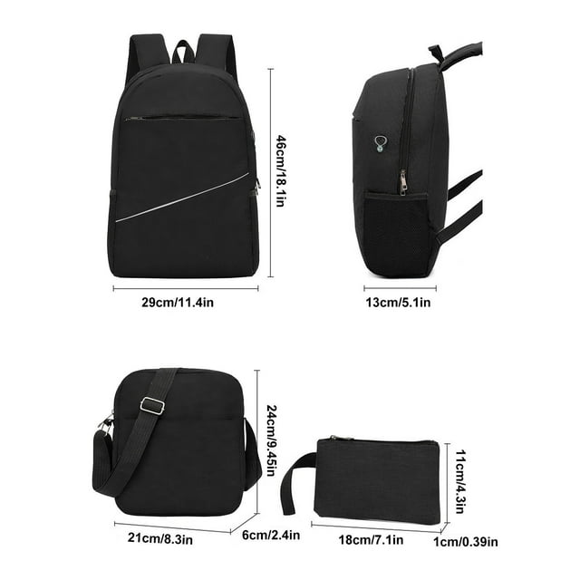 Btomtd Sac à Dos Trois Pièces Sac à Dos Ordinateur pour Hommes Sac à Dos Décontracté pour Collégiens et Écoliers Version Coréenne Sac de Voyage Extérieur pour Femmes