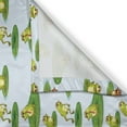 thumbnail image 3 of Ambesonne Frog Kitchen Curtains, Cartoon Jumping Pond Animals, 55"x45", Pale Blue Multicolor, 3 of 3