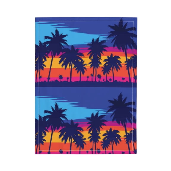 Picia Beach with Palm Trees Pattern Baby Soft Dot Blanket with Silky Satin Backing Baby Gifts for Boys and Girls (30" x 40")