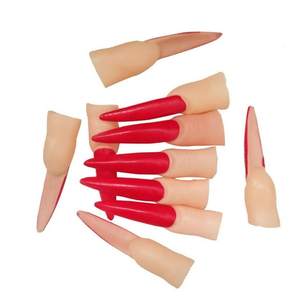10 Uds. De uñas postizas, suministros para fiesta de uñas de de , suministros para de Halloween rojo Colcomx Uñas de los dedos