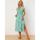 thumbnail image 4 of Vestido midi floral Allegra K Verde XL, 4 of 5