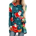 thumbnail image 2 of Hauts et Blouses d'Été pour Femmes 2023, Imprimé Décontracté de Noël, Manches Longues, Col Rond, Blouses Décontractées pour Femmes, en Liquidation, 2 of 5