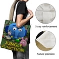 thumbnail image 3 of Jungle Junction Bolso de tela con estampado de lienzo para mujer, bolsa de compras reutilizable y estética, con cremallera interior, regalo para mujer,38*45cm., 3 of 6