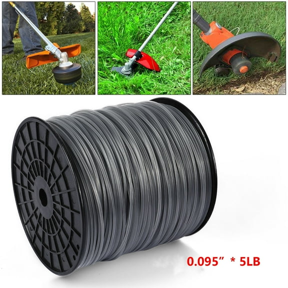 Max Motosports 1PC 5lb .095 Trimmer Line Square Commercial Grade for Echo Stihl Gray Garden Yard
