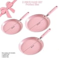 thumbnail image 4 of Juego de Sartenes Antiadherentes JUSTUP Rosa de 3 Piezas, 4 of 9