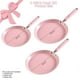 thumbnail image 4 of Juego de Sartenes Antiadherentes JUSTUP Rosa de 3 Piezas, 4 of 9
