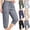 #02 Gray, variant on 6 Pockets Cargo Capri Pants for Women Elastic Waist Drawstring Cropped Pants Adjustable Cuffs Casual Capris Quick Dry , #02 Navy, S