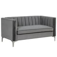 thumbnail image 5 of Morden Fort Contemporary Living Room Set Velvet Upholstered Accent Chair Loveseat Sofa Gray, 5 of 9