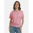 thumbnail image 6 of Women's Short Sleeve Boat Neck Top - Dolman Style with Side Shirring & Drape Detail, 6 of 6