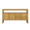 thumbnail image 5 of Euroco 60" Sideboard Buffet Cabinet with Storage, Solid Wood Coffee Bar Station Table with 4 Doors and Open Shelf for Living Room,Hallway,Natural, 5 of 7