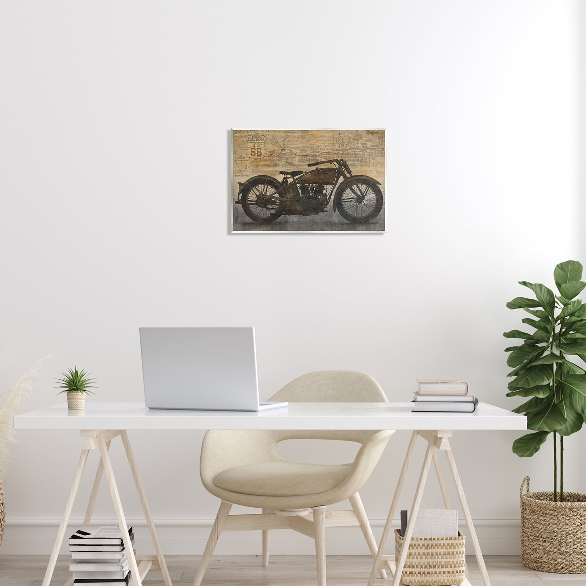 Stupell Industries Vintage Motorcycle Collage Transportation Painting Unframed Art Print Wall Art, 19 x 13