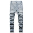 thumbnail image 3 of WXLWZYWL Men's Skinny Jeans Stretch Ripped Distressed Destroyed Slim Fit Straight Legs Comfort Denim Jeans Moto Biker Jeans with Zipper Deco, 3 of 5