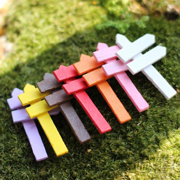 10 piezas de mini letreros de madera coloridos para el camino, adornos para el hogar, jardín de hadas, artesanías en miniatura, micropaisaje, decoración DIY YH-459959