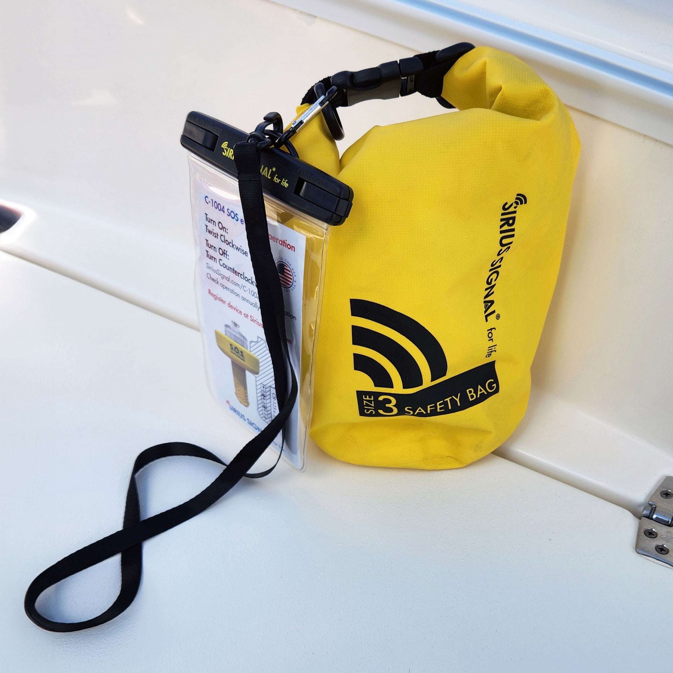 Sirius Signal SB-3L Boating Safety and Emergency SOS Dry Bag Kit for Kayaks, Boats, and Paddle Craft - USCG Approved