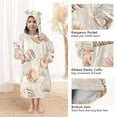thumbnail image 3 of FORMRS Wearable Blanket Hoodie with Sleeves for Kids Cozy Flannel Sweatshirt, Green Watercolor Seashells, 3 of 7