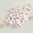 thumbnail image 4 of PENGXIANG Infant Baby Girl Dress Sleeveless Spaghetti Strap Ruffle Romper Dress Set Summer Floral Bodysuit 3-6 Months, 4 of 8