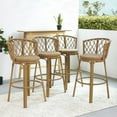thumbnail image 2 of GDF Studio Boho Wicker Outdoor Bar Stools, Light Brown(Set of 4), 2 of 8