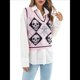 thumbnail image 3 of Suéter de Punto Sin Mangas con Cuello en V para Mujer, Chaleco con Estampado de Calaveras, Top Corto Sin Mangas Rosa L, 3 of 10