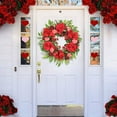 thumbnail image 4 of Rose Wreath for Home - Elegant Floral Front Door Wreath with Leaves - Spring and Seasonal for Any Room, 4 of 4