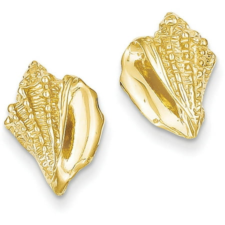 - 14k Yellow Gold Conch Shell Earrings
