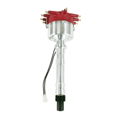 - Chevy SB/BB V8 Low-Profile Pro Series Pro Billet Distributor with Crab Cap Red