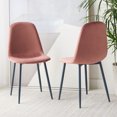 thumbnail image 2 of SAFAVIEH Blaire Contemporary Polyester Solid Dining Side Chair, Pink/Dark Grey (Set of 2), 2 of 14