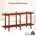 thumbnail image 3 of Costway 2-Tier Wood Bookshelf, Low Horizontal Rubberwood Bookcase for Storage & Display, 3 of 10