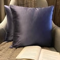 thumbnail image 2 of The HomeCentric Decorative Lumbar Pillow Cover Blue Pack Of 2, 12"x26" (30x65 cm) Satin Solid Oblong Pillow Cover, Modern Cushion Cover Style - Midnight Blue Slub Satin, 2 of 14